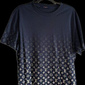Louis Vuitton Navy Gradient T Shirt - Size Large